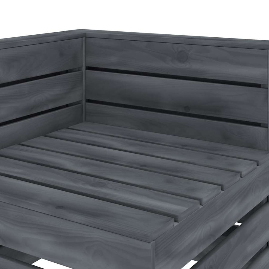 Garden 3-Seater Pallet Sofa Wood Grey