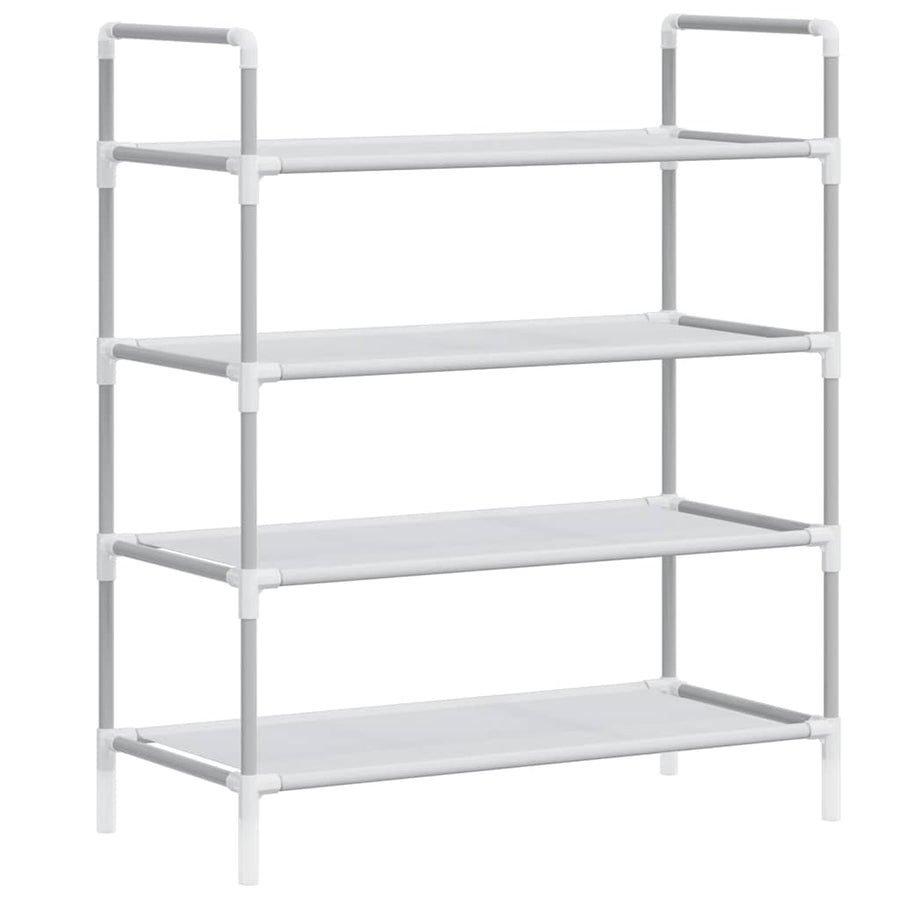 Shoe Rack with 4 Shelves Metal and Non-woven Fabric Silver