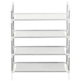 Shoe Rack with 4 Shelves Metal and Non-woven Fabric Silver