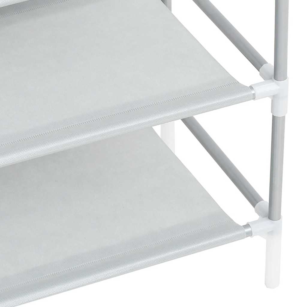 Shoe Rack with 4 Shelves Metal and Non-woven Fabric Silver