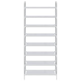 Shoe Rack with 8 Shelves Metal and Non-woven Fabric Silver