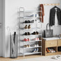 Shoe Rack with 8 Shelves Metal and Non-woven Fabric Silver