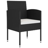 3 Piece Garden Dining Set Poly Rattan Black - Side View