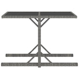 3 Piece Garden Dining Set Poly Rattan Black - Extra Image