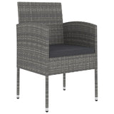 3 Piece Garden Dining Set Poly Rattan Anthracite - Side View