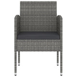 3 Piece Garden Dining Set Poly Rattan Anthracite - Top-Down View