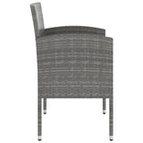 3 Piece Garden Dining Set Poly Rattan Anthracite - 45-Degree Angle