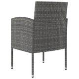 3 Piece Garden Dining Set Poly Rattan Anthracite - Rear View