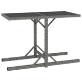 3 Piece Garden Dining Set Poly Rattan Anthracite - Low Angle