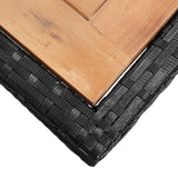 3 Piece Garden Dining Set Solid Acacia Wood & Poly Rattan Black - Extra Image