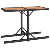3 Piece Garden Dining Set Solid Acacia Wood & Poly Rattan Black - Low Angle