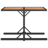 3 Piece Garden Dining Set Solid Acacia Wood & Poly Rattan Black - Extra Image