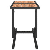 3 Piece Garden Dining Set Solid Acacia Wood & Poly Rattan Black - Extra Image