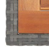 3 Piece Garden Dining Set Solid Acacia Wood & Poly Rattan Anthracite - Extra Image