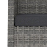 3 Piece Garden Dining Set Solid Acacia Wood & Poly Rattan Anthracite - Close-Up Angle