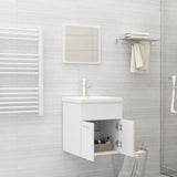 Bathroom Furniture Set White Engineered Wood - Side View