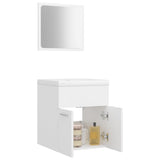Bathroom Furniture Set White Engineered Wood - Top-Down View