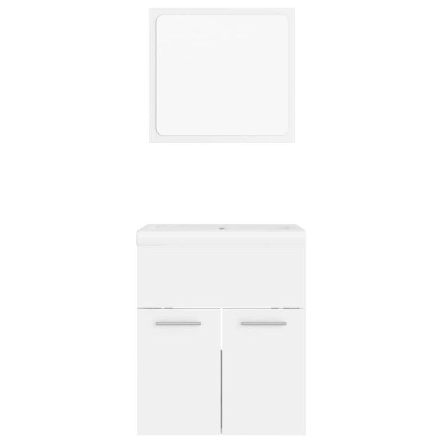 Bathroom Furniture Set White Engineered Wood