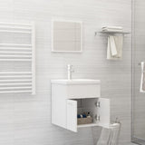 Bathroom Furniture Set High Gloss White Engineered Wood - Side View