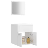 Bathroom Furniture Set High Gloss White Engineered Wood - Top-Down View