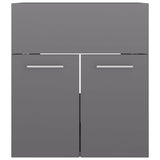 Bathroom Furniture Set High Gloss Grey Engineered Wood