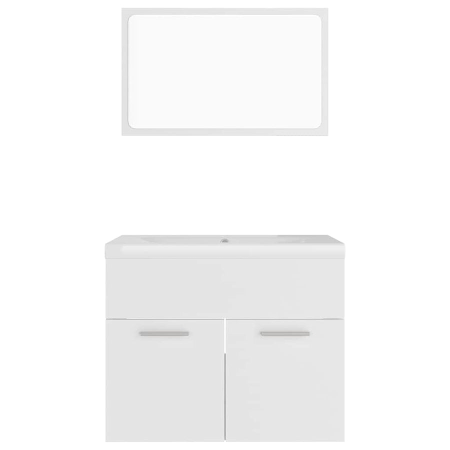 Bathroom Furniture Set White Engineered Wood