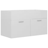Bathroom Furniture Set High Gloss White Engineered Wood - Low Angle