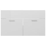 Bathroom Furniture Set High Gloss White Engineered Wood - Extra Image