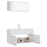 Bathroom Furniture Set White Engineered Wood - Top-Down View