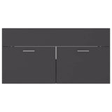 Bathroom Furniture Set Grey Engineered Wood - Extra Image