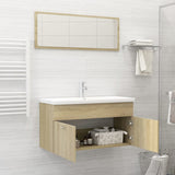 Bathroom Furniture Set Sonoma Oak Engineered Wood - Side View
