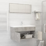 Bathroom Furniture Set Concrete Grey Engineered Wood - Side View