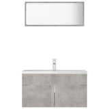 Bathroom Furniture Set Concrete Grey Engineered Wood - 45-Degree Angle