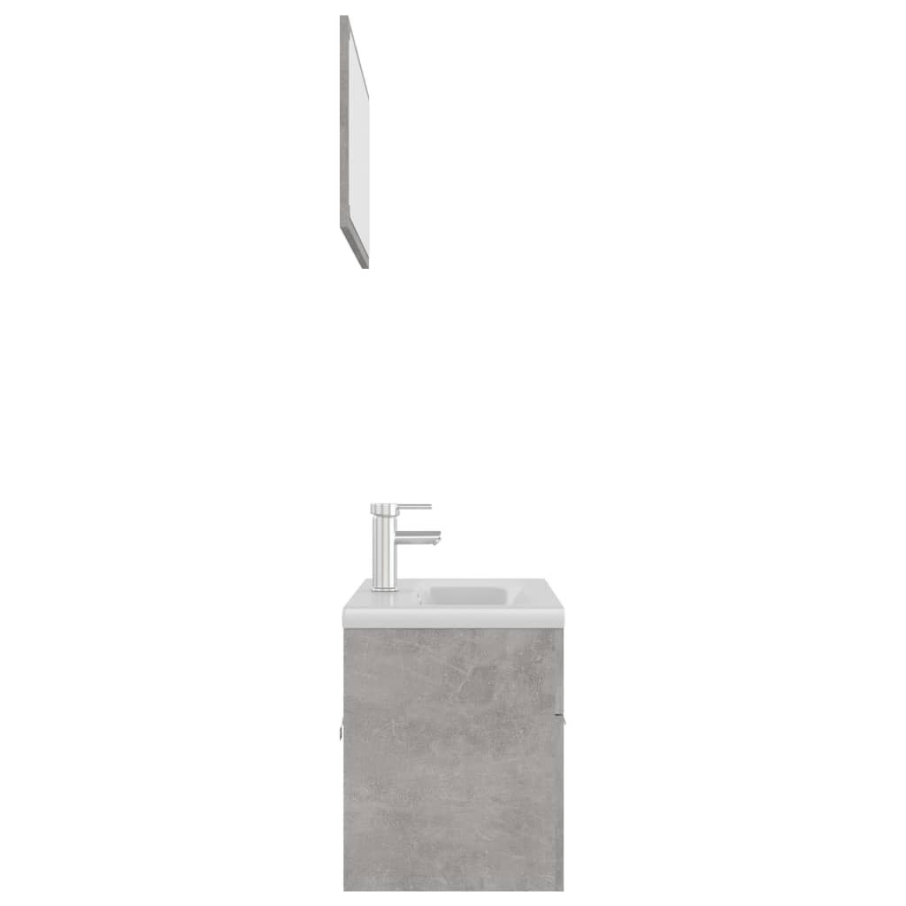 Bathroom Furniture Set Concrete Grey Engineered Wood