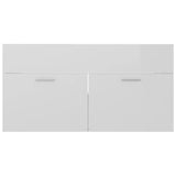 Bathroom Furniture Set High Gloss White Engineered Wood - Extra Image
