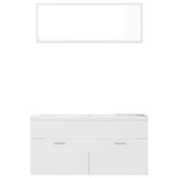 Bathroom Furniture Set White Engineered Wood - 45-Degree Angle