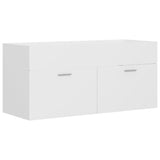 Bathroom Furniture Set White Engineered Wood - Low Angle