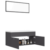 Bathroom Furniture Set Grey Engineered Wood - Top-Down View
