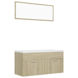 Bathroom Furniture Set Sonoma Oak Engineered Wood - Front View