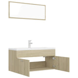 Bathroom Furniture Set Sonoma Oak Engineered Wood - 45-Degree Angle