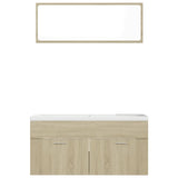 Bathroom Furniture Set Sonoma Oak Engineered Wood - Rear View