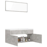 Bathroom Furniture Set Concrete Grey Engineered Wood - Top-Down View