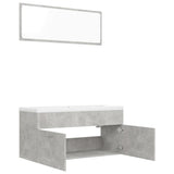 Bathroom Furniture Set Concrete Grey Engineered Wood - 45-Degree Angle