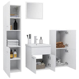 Bathroom Furniture Set White Engineered Wood - Side View