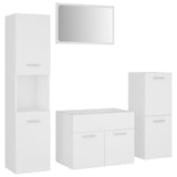 Bathroom Furniture Set White Engineered Wood - Front View