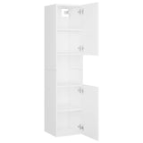 Bathroom Furniture Set White Engineered Wood - 45-Degree Angle