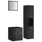 Bathroom Furniture Set High Gloss Grey Engineered Wood