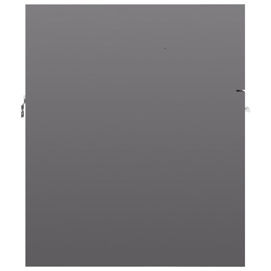 Bathroom Furniture Set High Gloss Grey Engineered Wood