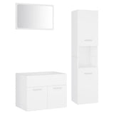 Bathroom Furniture Set White Engineered Wood - Front View