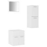 Bathroom Furniture Set White Engineered Wood - Front View
